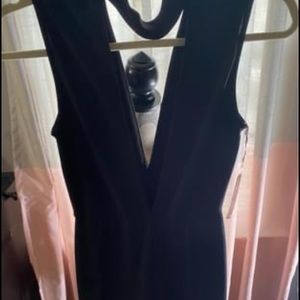 Deep v jumpsuit with choker